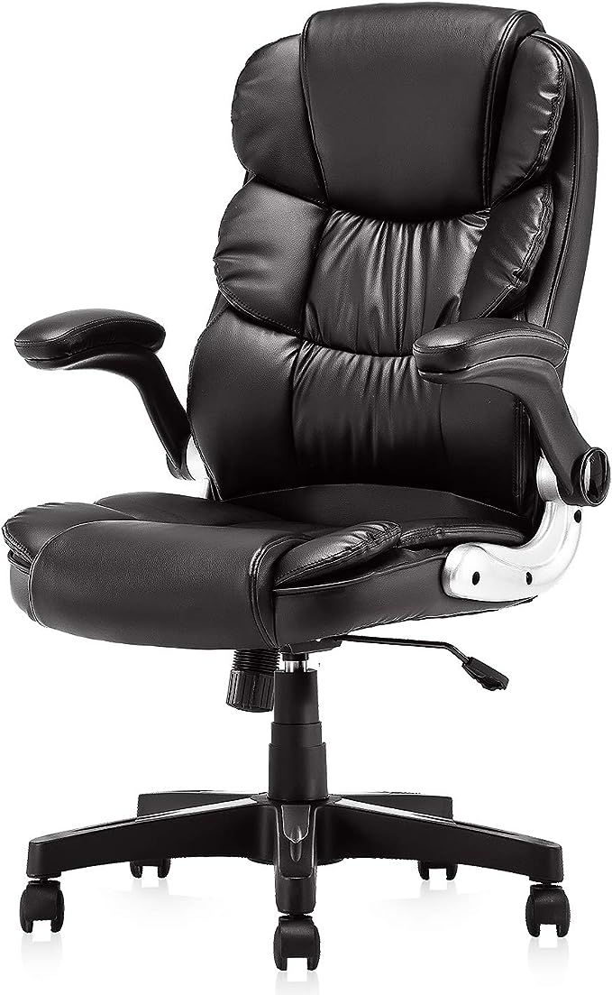 Office Chair, High Back Premium PU Leather Office Computer Swivel Desk Task Chair, Ergonomic Exec... | Amazon (US)