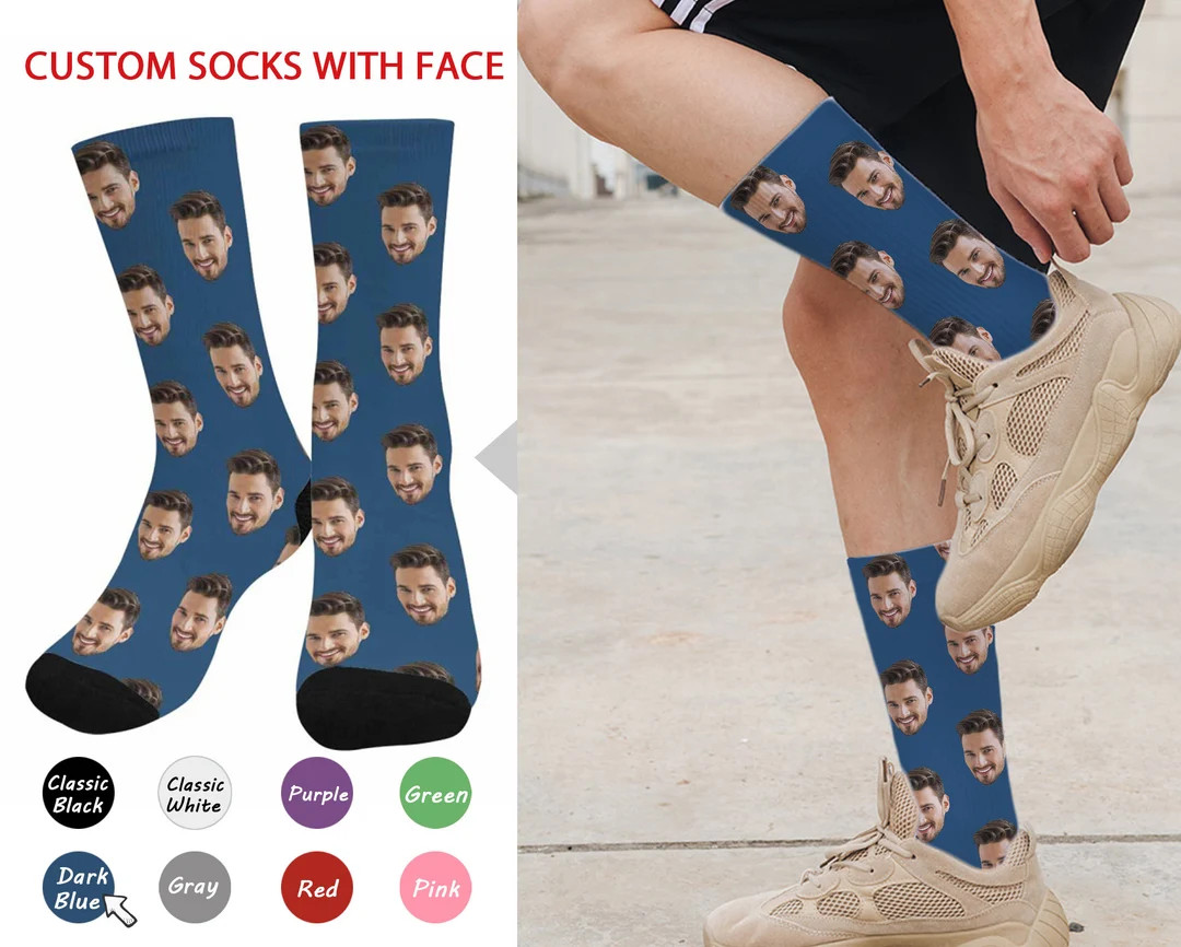 Custom Face Socks for Couple, Personalized Socks with Photo, Cute Pet Picture Sock, Funny Socks f... | Etsy (US)