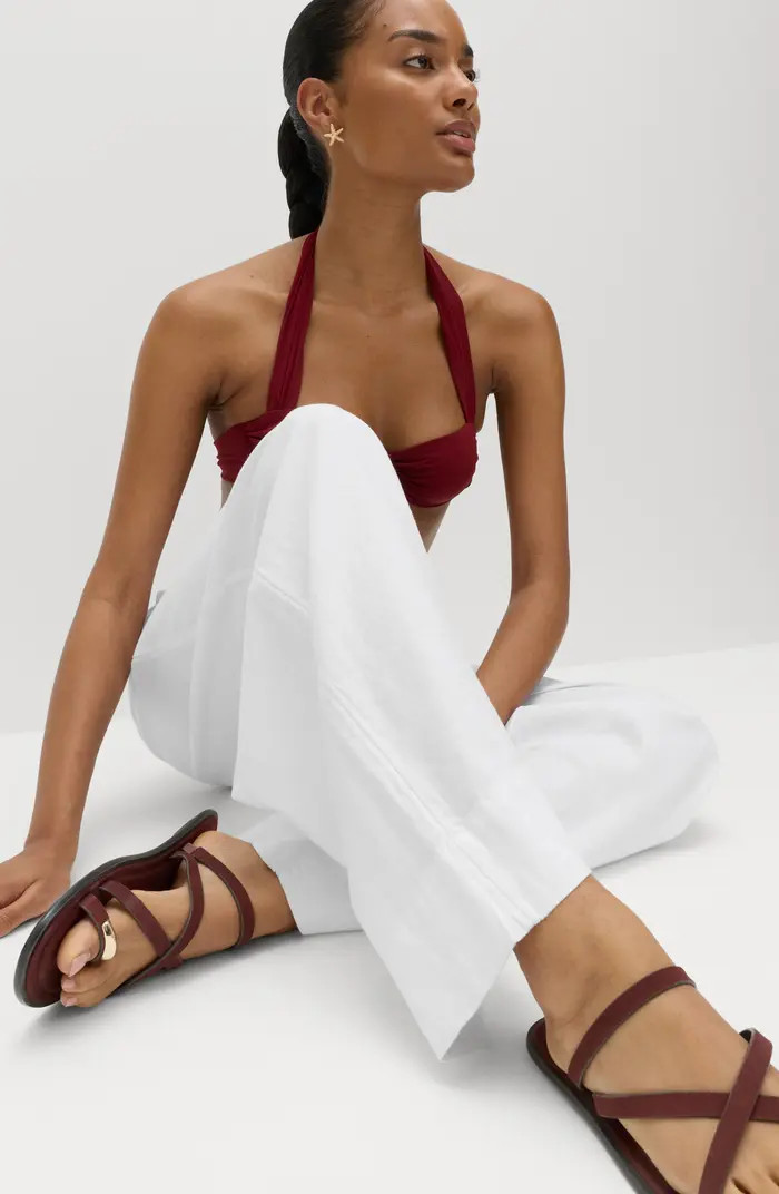Linen Blend Wide Leg Drawstring Pants | Nordstrom