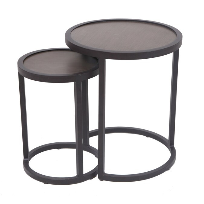 allen + roth Round Outdoor End Table 18-in W x 18-in L Lowes.com | Lowe's