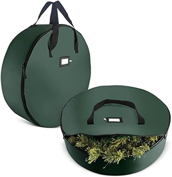 Zober 2-Pack Christmas Wreath Storage Bag 30" - Artificial Wreaths, Durable Handles, Dual Zipper ... | Amazon (US)