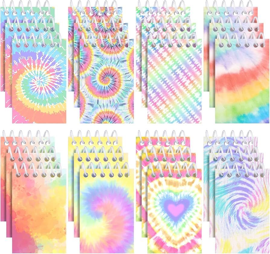 24 Pcs Mini Tie Dye Notepads Multicolor Style Pocket Notebooks for Kids Spiral Mini Notebook Fun ... | Amazon (US)