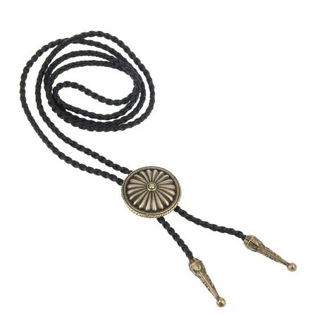 Men Women Bolo Tie Western Cowboy Rodeo Leather Necklace Cool Gift - Bronze | Walmart (US)