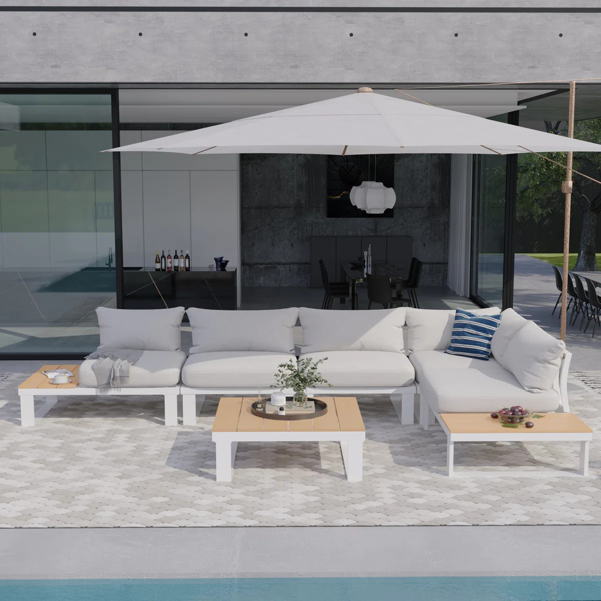 Ireona 5 - Person Modular Patio Conversation Set with Cushions | Wayfair North America