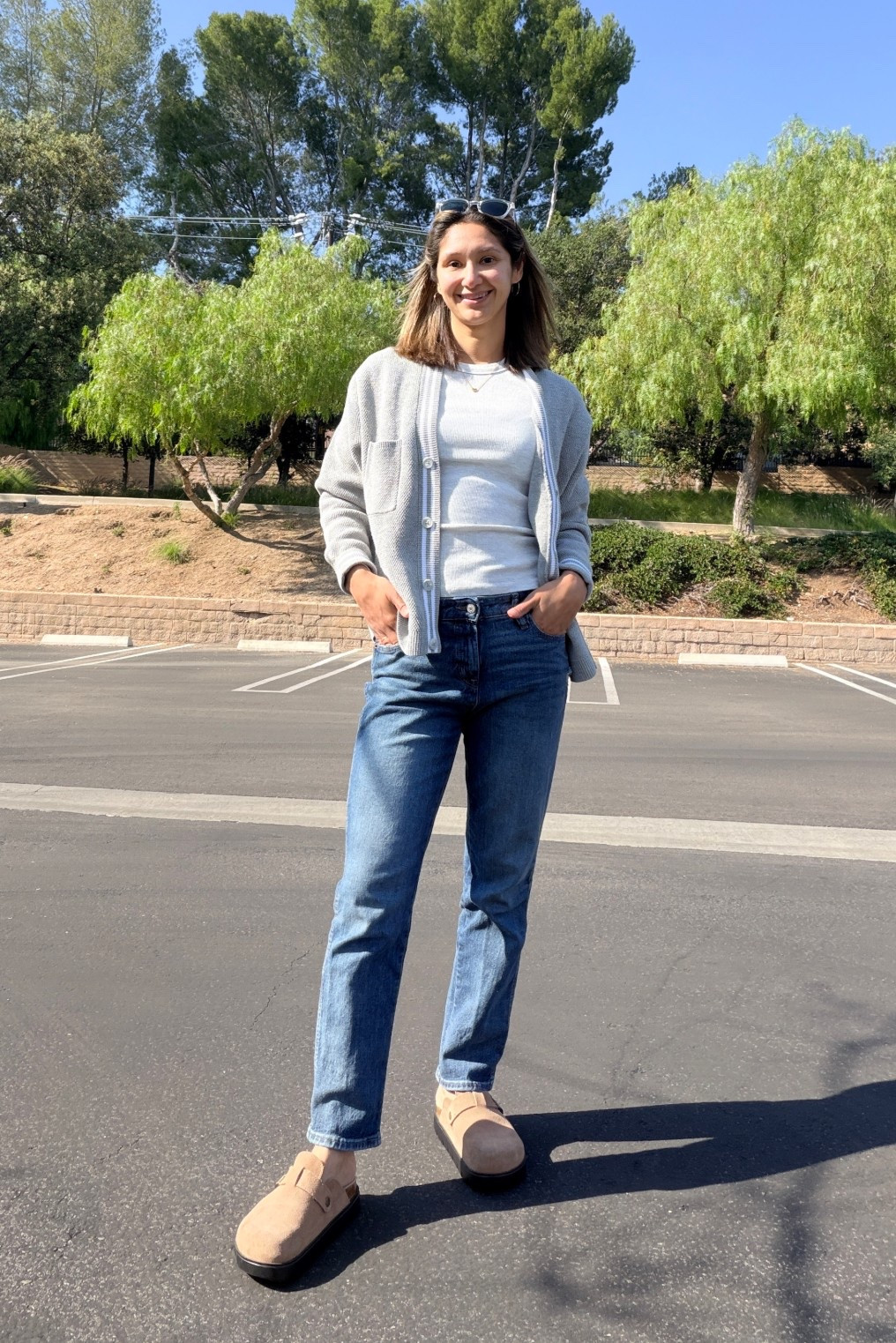 Wearing my favorite old navy jeans, tee and @Alo Yoga cardigan | jeans + Tee run TTS

#LTKdayinmylife #LTKootd #LTKmomlife