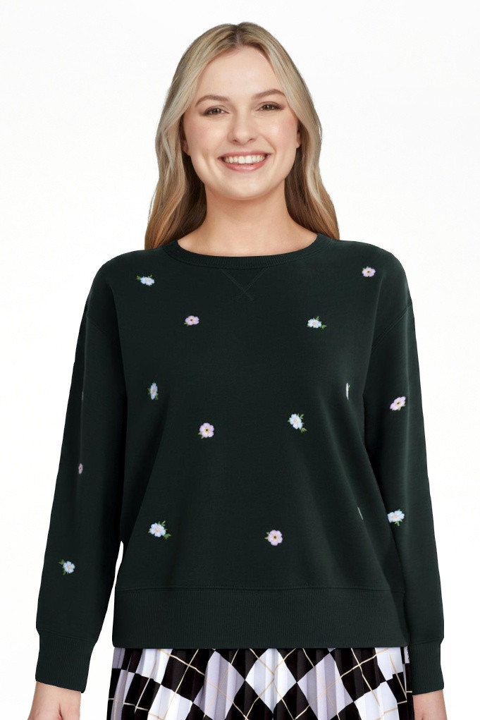 Free Assembly Women's and Women's Plus Embroidered Sweatshirt, Sizes XS-4X | Walmart (US)