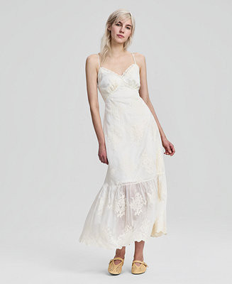 Women's Embroidered Ruffle-Tiered Maxi Dress, Macy's Exclusive | Macy's