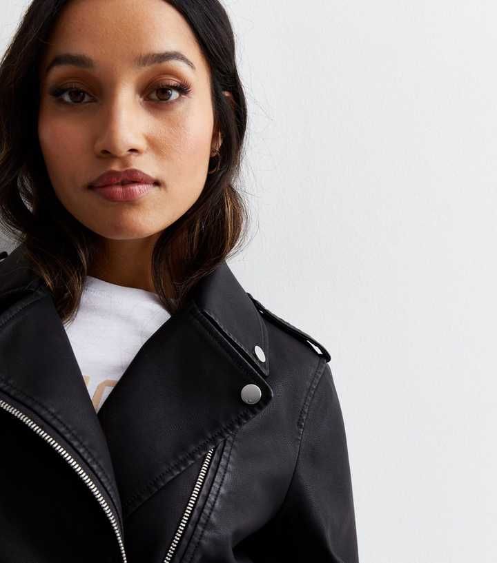 Petite Black Leather-Look Jacket
						
						Add to Saved Items
						Remove from Saved Items | New Look (UK)