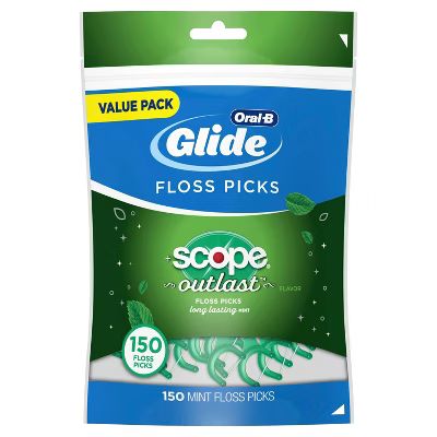 Oral-B Glide Complete with Scope Outlast Dental Floss Picks Mint - 150ct | Target