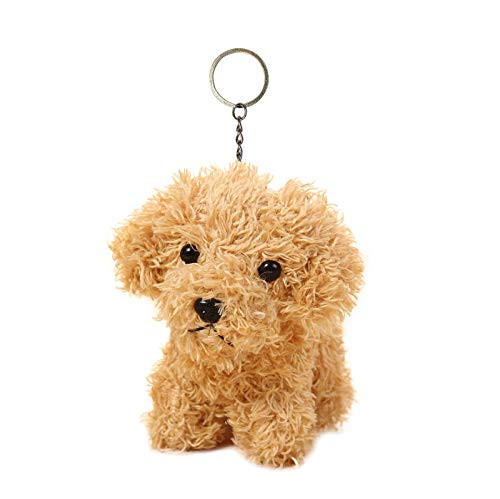 Cute Stuffed Animal Dog Plush Animal Keychain, Fashion Accessory Backpack Clips, Kindergarten Gift, Handbag Pendant, 5 inch (Gold) | Amazon (US)