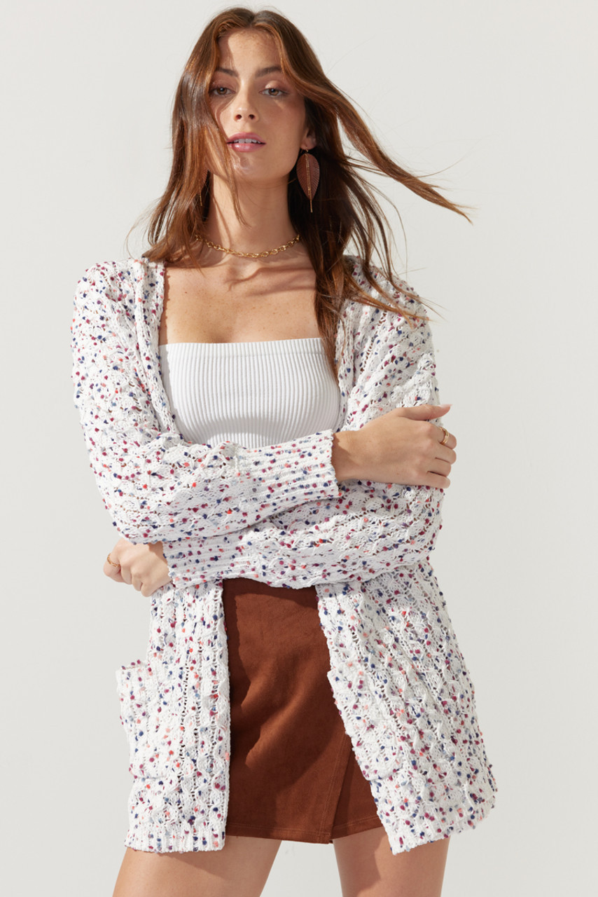 Clara Knit Popcorn Cardigan | Francesca's