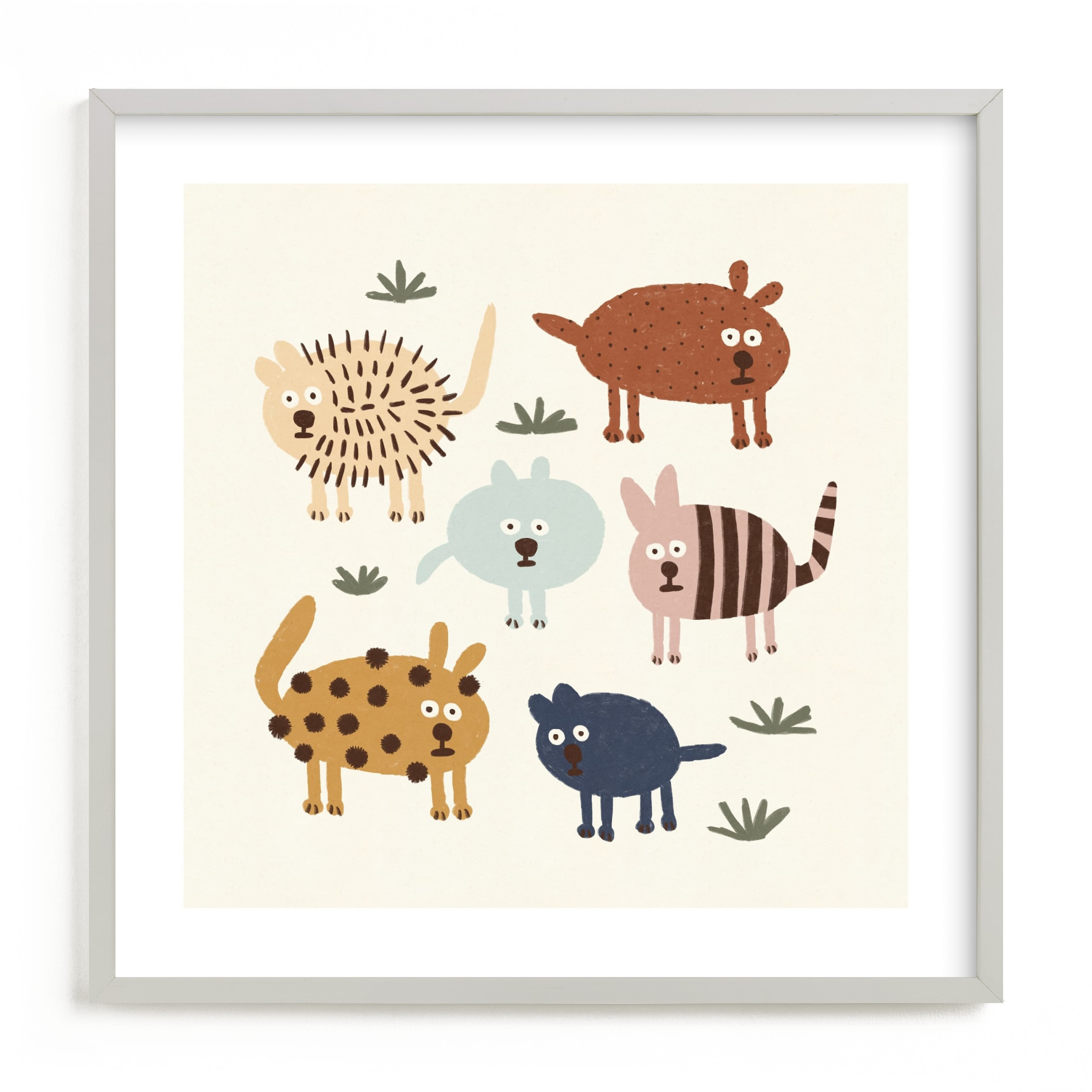 "Surprised Puppies" - Drawing Limited Edition Art Print by Alisa Galitsyna. | Minted