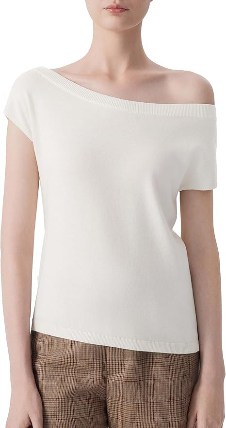 SUUKSESS Women Silk Cashmere Blend Off The Shoulder Tops Summer Lightweight Knit Trendy Sweaters ... | Amazon (US)
