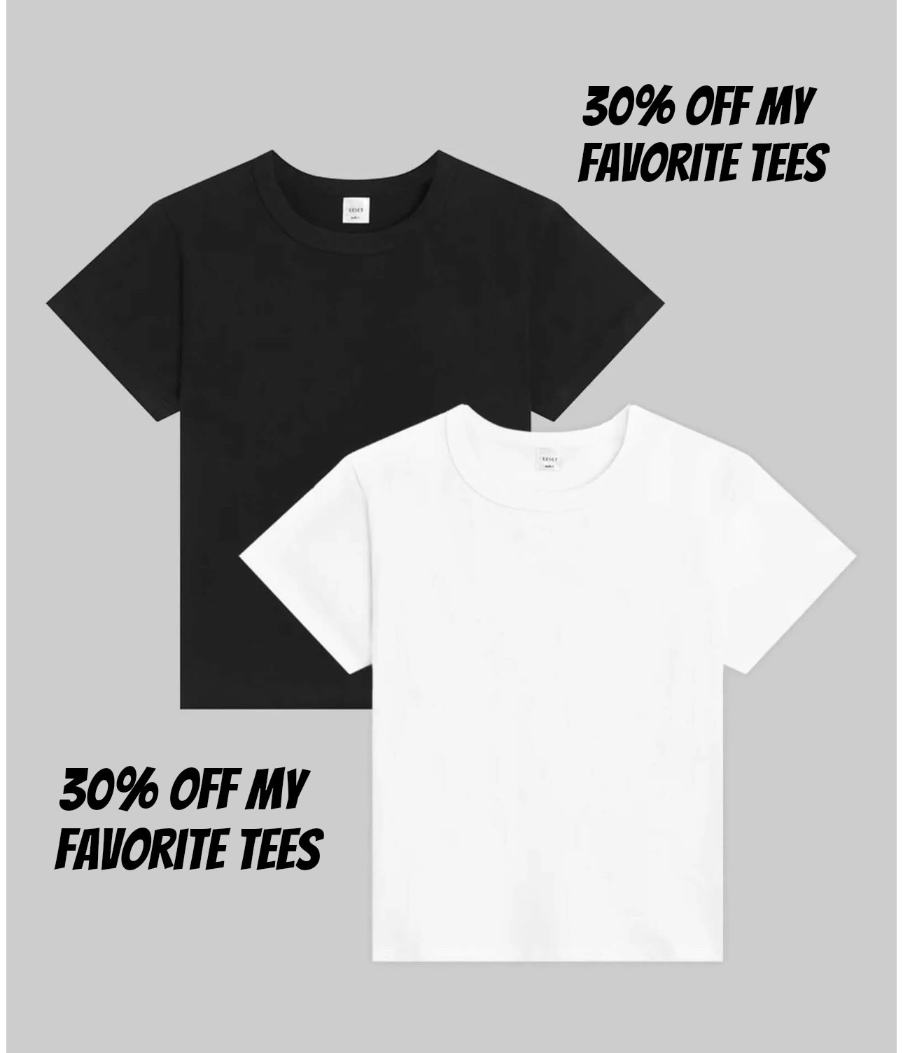 30% off my fave tees. 
Discount auto applied at checkout. 
@leset 

Black tshirt. White tshirt. 

#LTKSaleAlert #LTKCyberWeek
