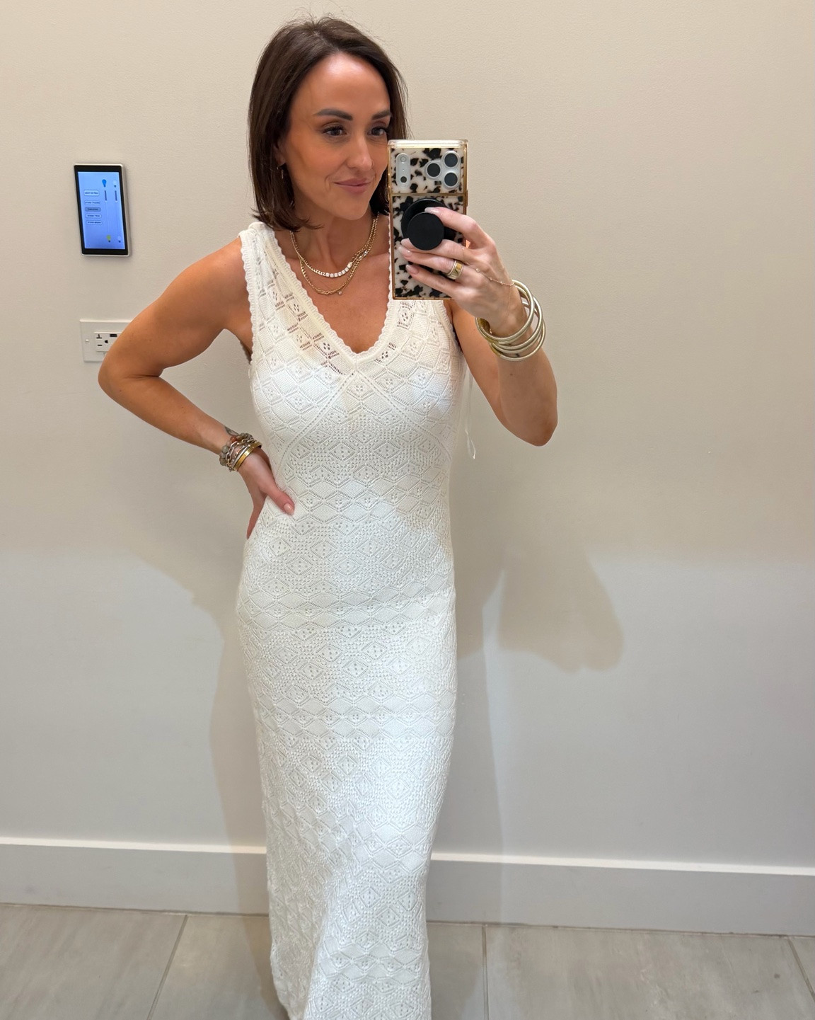 Crochet maxi size XS in both of us (I’m 5’14, she’s 5’1) the brown seemed a little longer  @abercrombie #abercrombiestyle 

Summer outfit, vacation outfit beach, petite style, summer dress

#LTKxAbercrombie #LTKSaleAlert #LTKOver40