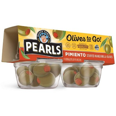 Pearls Olives-to-Go Pimiento Stuffed Olives - 4ct | Target
