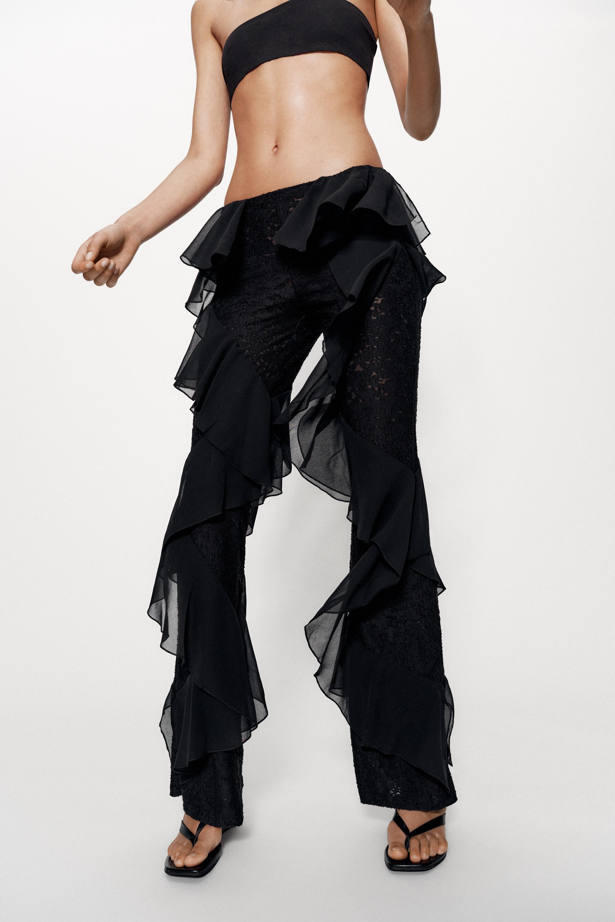 LACE TROUSERS WITH RUFFLES | Zara AU