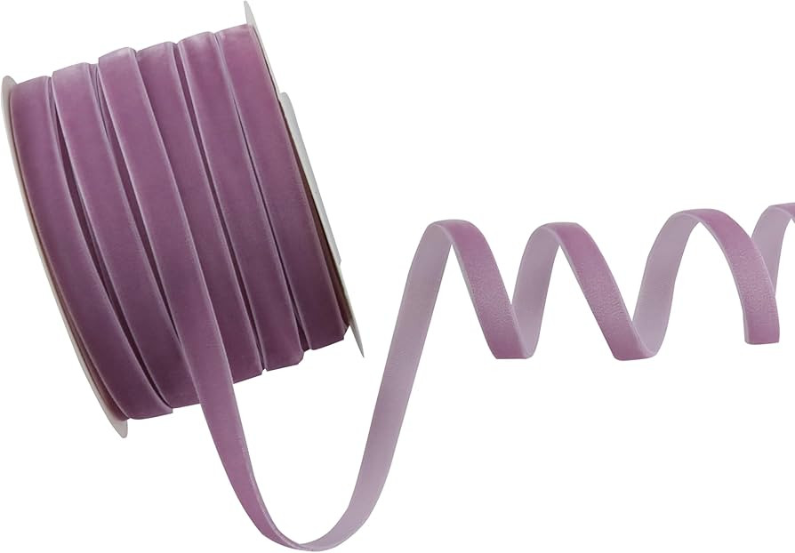 DINDOSAL Dusty Purple Velvet Ribbon 3/8 Inch Single Face Thin Amethyst Velvet Ribbon for Gift Wra... | Amazon (US)