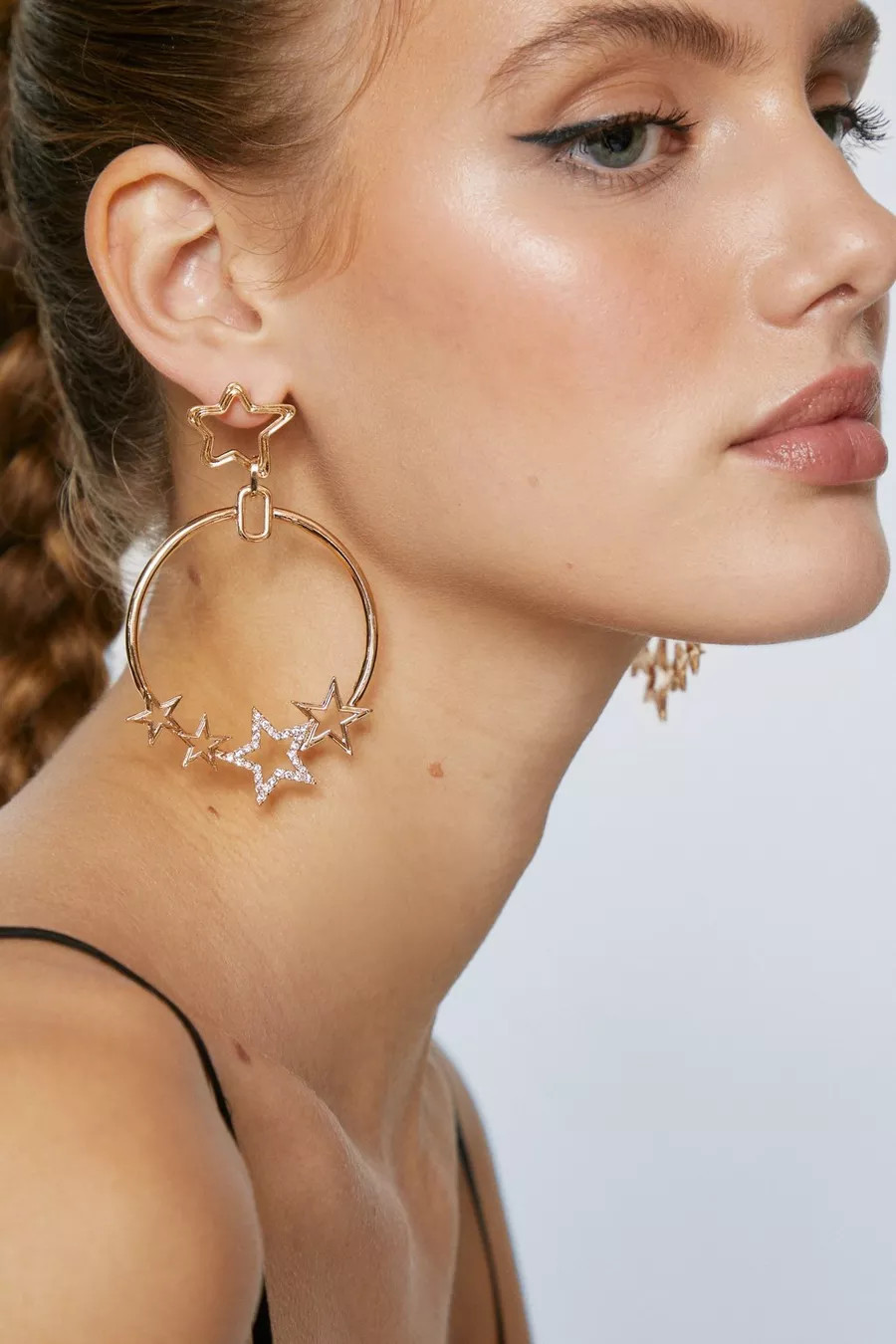 Star Embellished Hoop Drop Earrings | Nasty Gal (US)