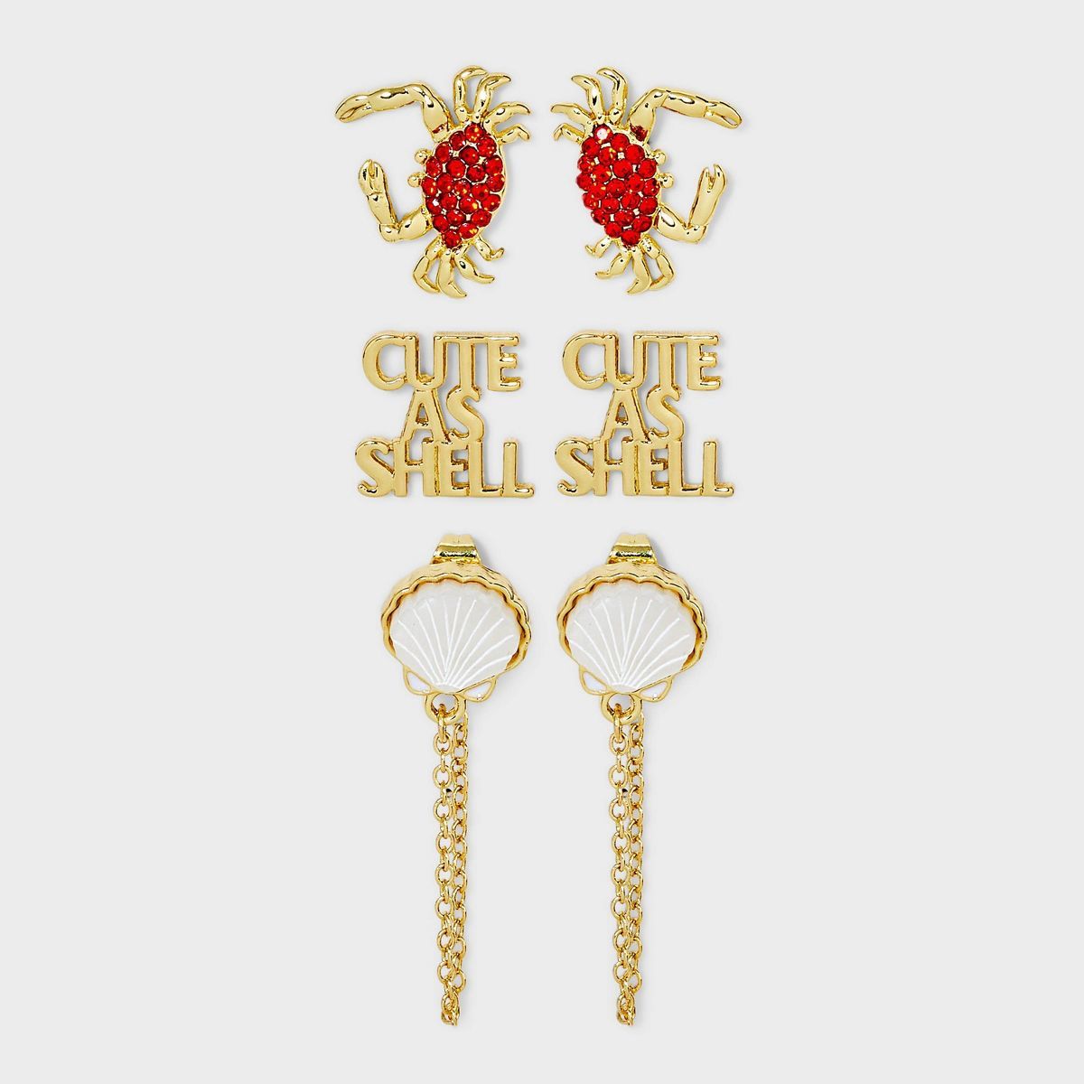 SUGARFIX by BaubleBar Cute As Shell Statement Earrings - Gold | Target