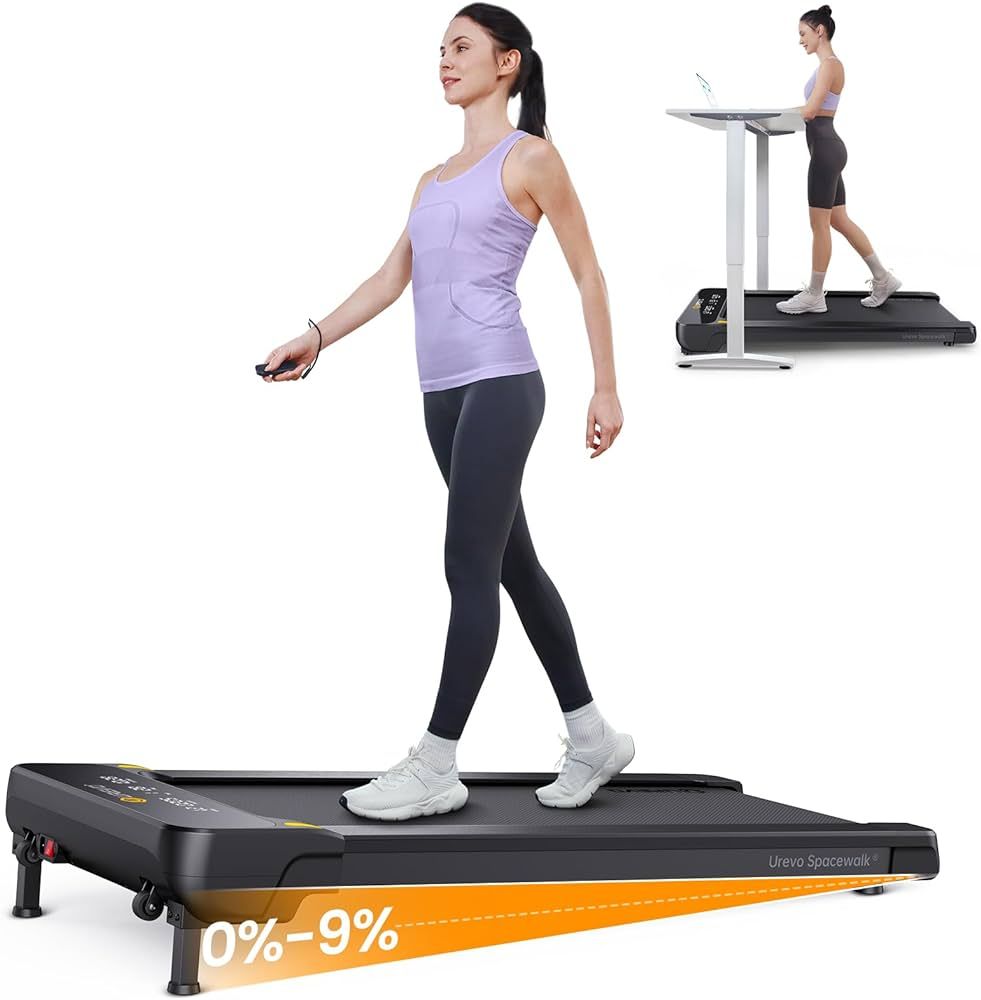 UREVO Walking Pad with Auto Incline, Max 9% 3 Stage Incline Under Desk Treadmill, 2.5HP Inclined ... | Amazon (US)