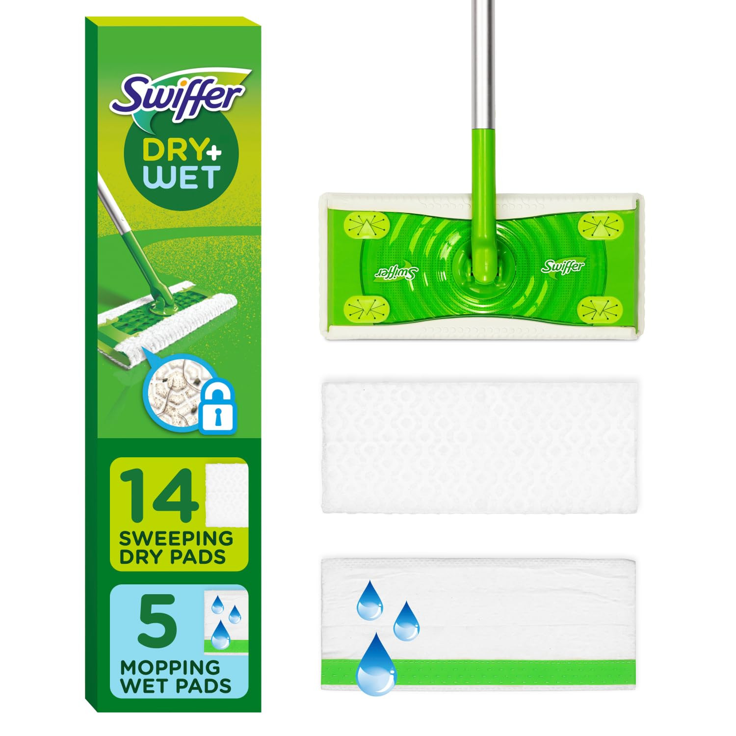 Swiffer Sweeper 2-in-1 Dry + Wet Floor Mopping and Sweeping Kit, Multi-Surface Kit for Floor Clea... | Amazon (US)