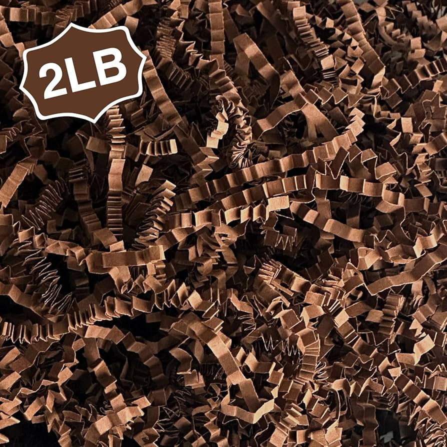 2LB Crinkle Paper Shred Filler for Gift Box Bag and Basket On Holidays(Dark Brown) | Amazon (US)