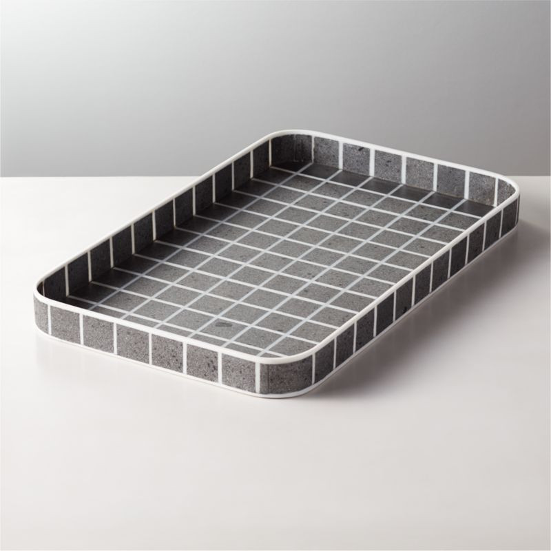 Hilo Lava Stone and Resin Tray + Reviews | CB2 | CB2