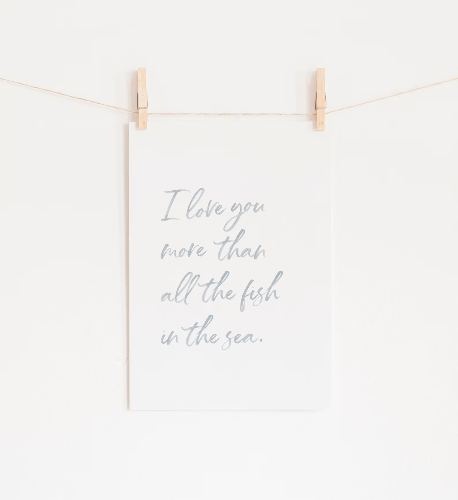 I Love You More Than All the Fish in the Sea, Beach Nursery Decor, Nursery Quote Print, Printable... | Etsy (US)
