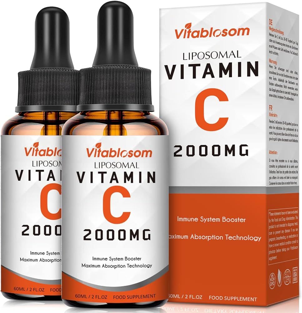 Liposomal Vitamin C 2000mg Liquid for Adults, High Absorption VIT C, Maximize Vitamin C, for Immu... | Amazon (US)