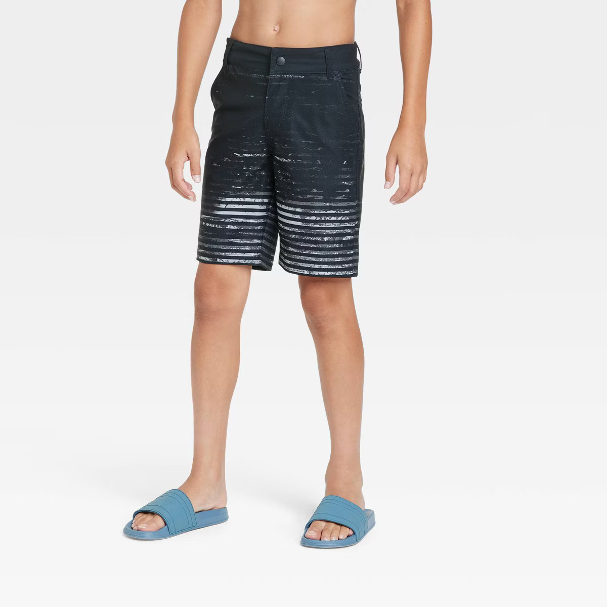 Boys' Striped Hybrid Swim Trunks - art class™ Black | Target