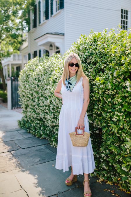 It’s garden party season! Wearing the most gorgeous classic white dress from @Saks to match the jasmine that’s blooming all around the neighborhood. Shop via this link #Saks #SaksPartner 
