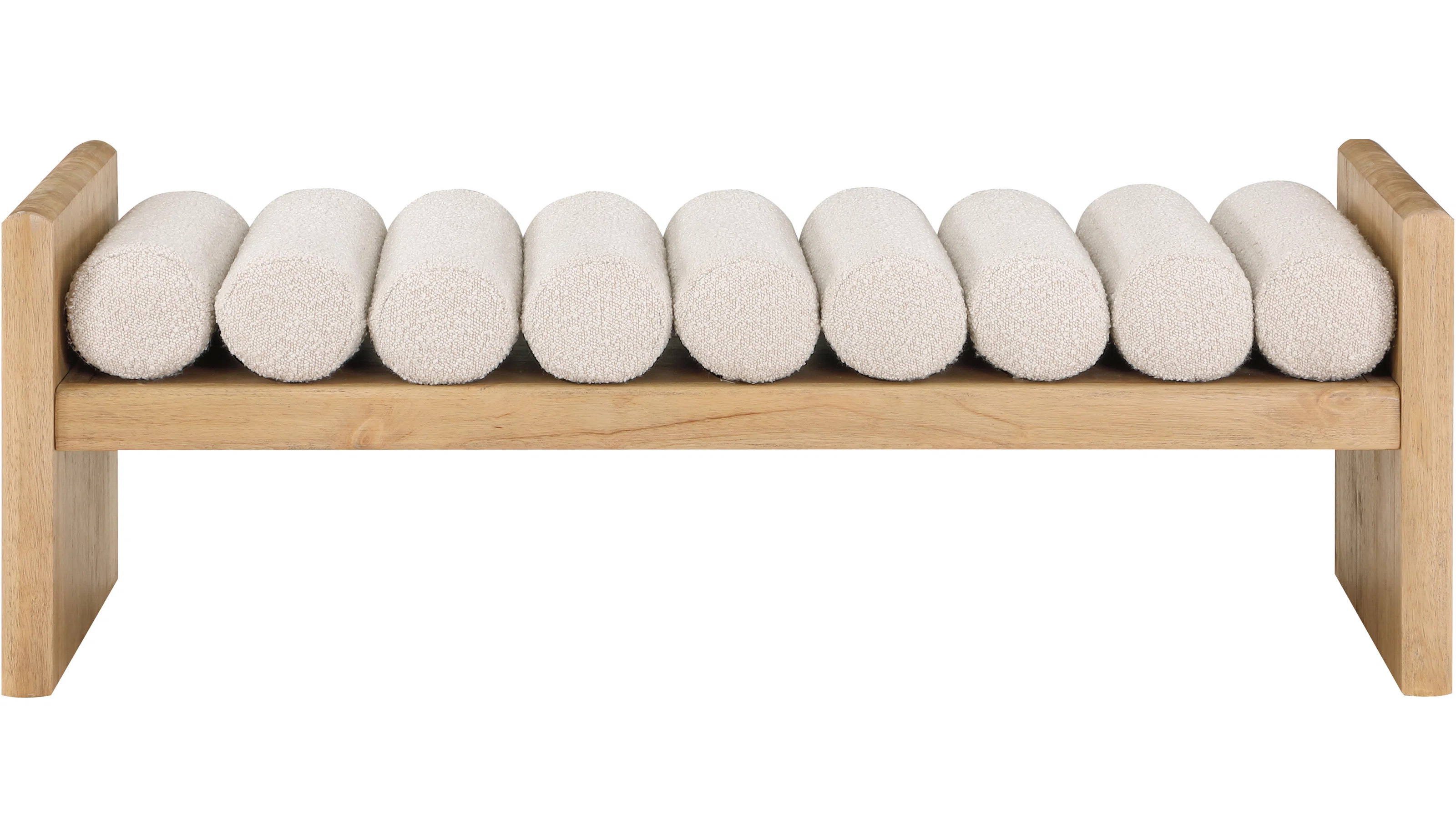 Boucle Fabric Wood Bench | Wayfair North America