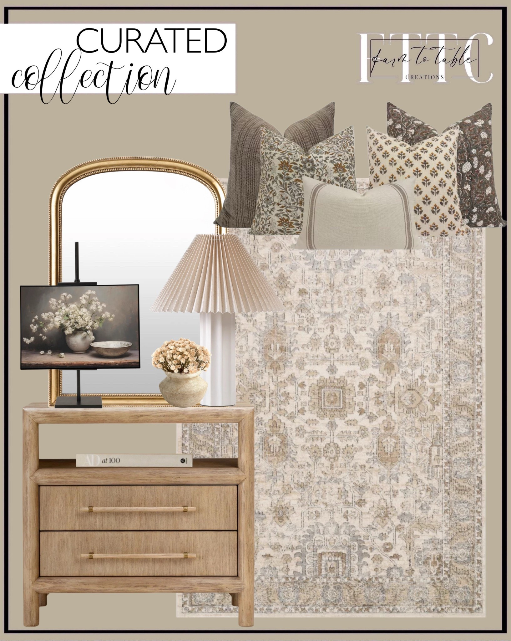 Neutral Bedroom Curated Collection — Warm Wood Nightstand, Designer Rug, Pleated Lamp & Patterned Pillows

Follow @farmtotablecreations on Instagram for more neutral home inspiration 🤍

Sharing a beautifully layered neutral bedroom collection that feels warm, timeless, and designer-inspired without being overdone. The light wood nightstand adds natural texture, while the pleated lamp and arched gold mirror bring soft elegance. A vintage-inspired rug grounds the space with subtle pattern, and the mix of neutral pillows creates that cozy, collected look that works in both bedrooms and guest rooms. These are versatile pieces you can mix into your home for an instant high-end feel.

Shop everything in this curated set to recreate the look or pick your favorite pieces to refresh your space.

#nightstand #bedroomdecor #bedroomfurniture #arearug #livingroomrug #throwpillows #tablelamp #homedecor #neutraldecor #bedroomideas #rug #pillows #woodfurniture #bedroomstyling #homefinds #ltkhome

#LTKHome #LTKSaleAlert