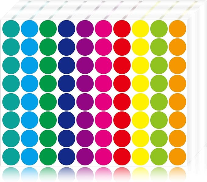 1400 PCS Colored Dot Stickers Round Color Coding Labels Polka Circle Dot Label Sticker for Office... | Amazon (US)