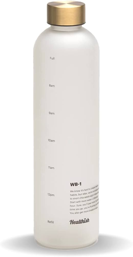Healthish Original Time Marked Motivational Water Bottle Leak Proof Lid for Gym, Sports, Fitness ... | Amazon (US)
