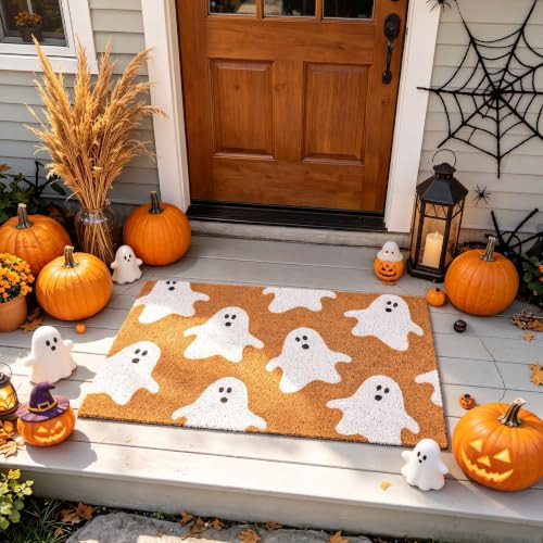 Drydiet Halloween Welcome Door Mat Spooky Ghost Doormat, 17.7 x 29.5 Inches | Amazon (US)