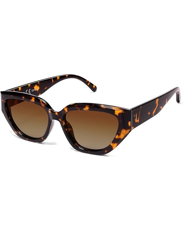 SOJOS Trendy Cute Cat Eye Polarized Sunglasses for Women Fashion Cateye Womens Sunnies SJ2237 | Amazon (US)