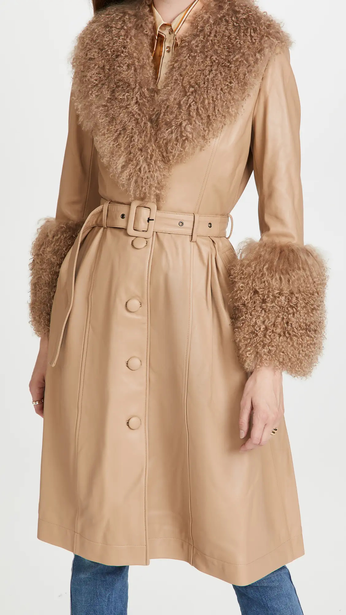 Saks Potts Foxy Shearling Trench Coat | Shopbop | Shopbop