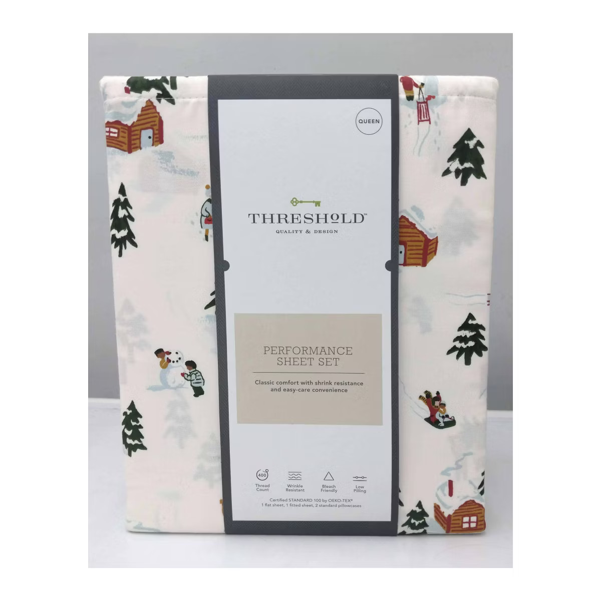 Full 400 Thread Count Holiday Performance Sheet Set Winter Scene - Threshold™ | Target