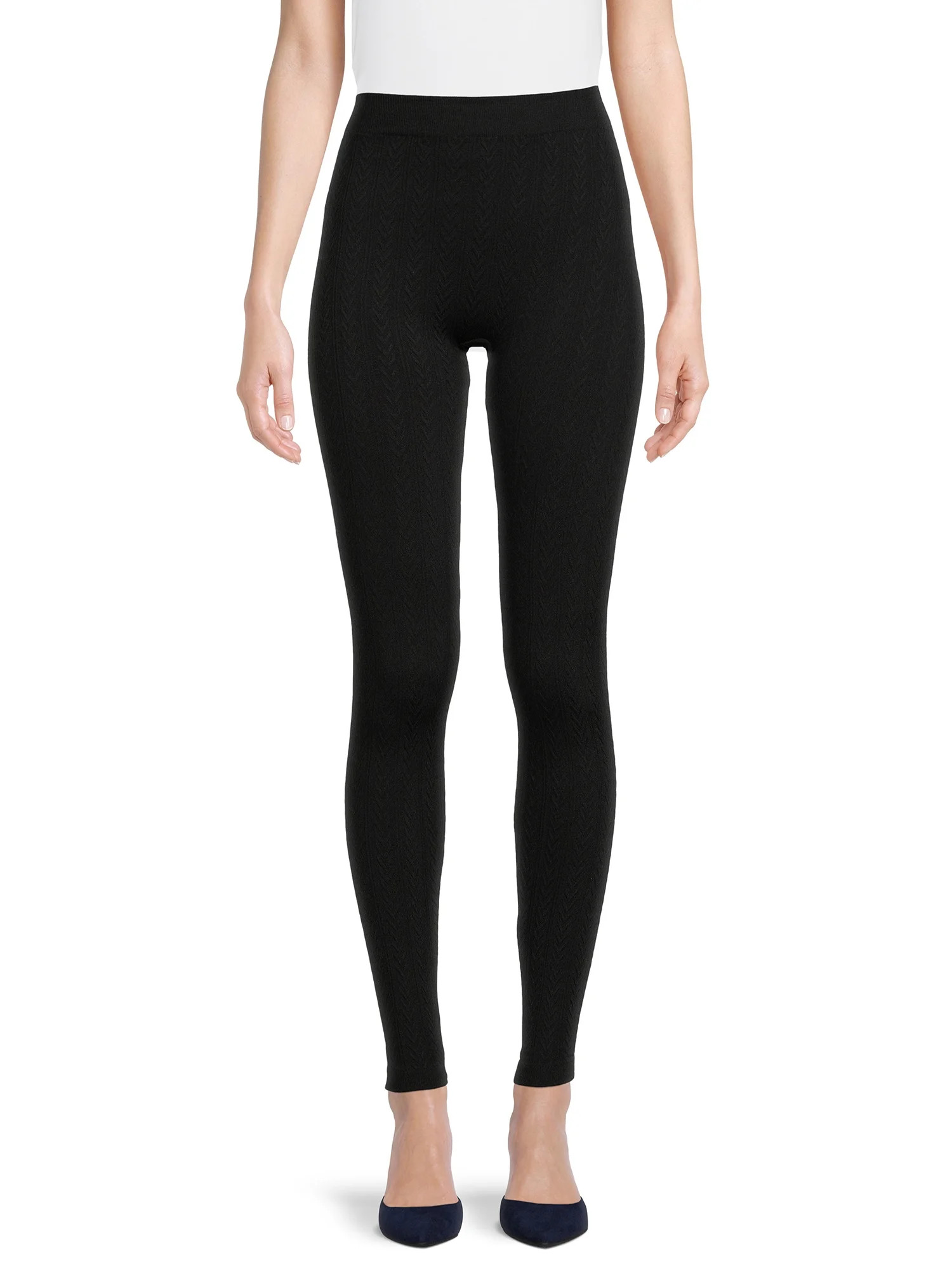 Wild Skye Juniors’ Textured High Waist Fleece Lined Leggings - Walmart.com | Walmart (US)