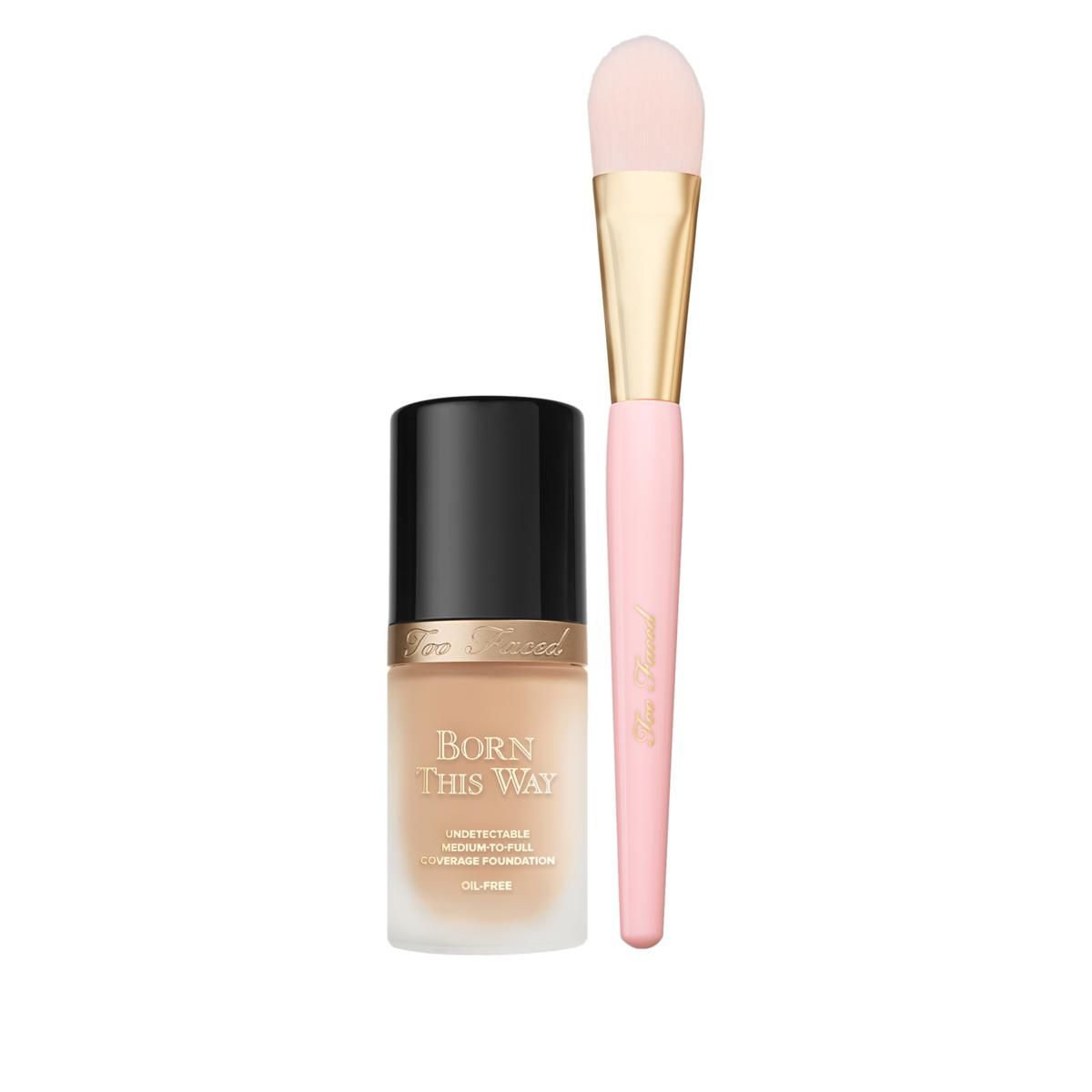 Too Faced Born this Way Foundation and Brush Duo - 9383148 | HSN | HSN