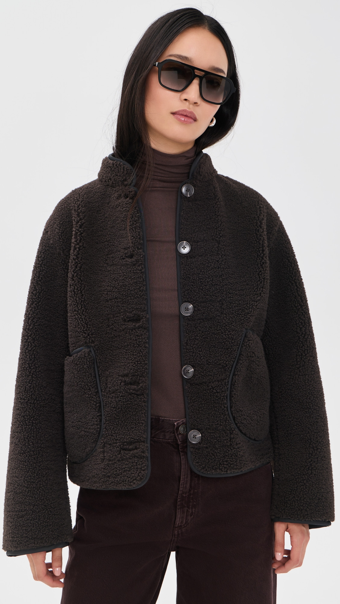 ALIGNE Theodora Faux Fur Jacket Brown 10 | Shopbop