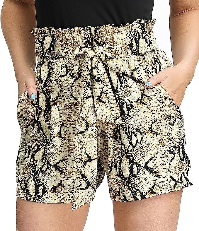 GRACE KARIN Women Bowknot Tie Waist Summer Casual Shorts with Pockets | Amazon (US)