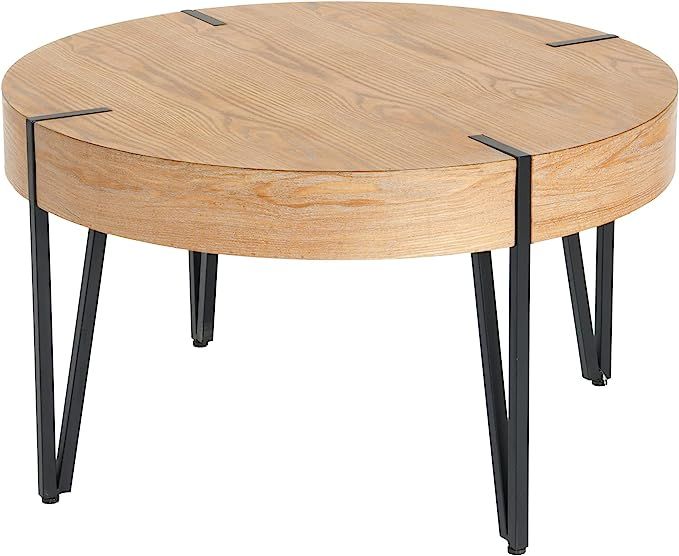 Creative Co-Op Wood Round Coffee Side Table, Natural | Amazon (US)