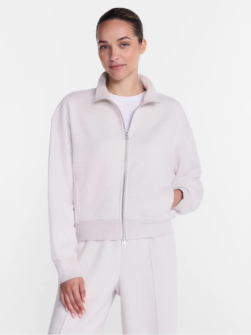 Athletic Works Women's Cropped Fleece Bomber Jacket with Long Sleeves, Sizes XS-XXL | Walmart (US)