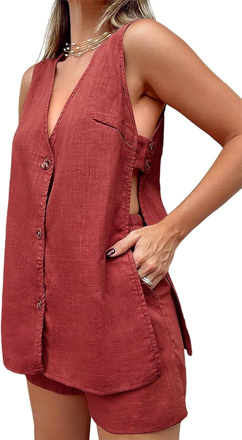 Tankaneo Womens Summer Vacation Outfits Beach Travel Cruise Resort Wear 2 Piece Short Sets Casual... | Amazon (US)