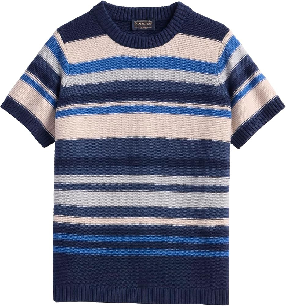 Pendleton Women's Textured Striped Sweater, 100% Cotton Crewneck Top | Amazon (US)