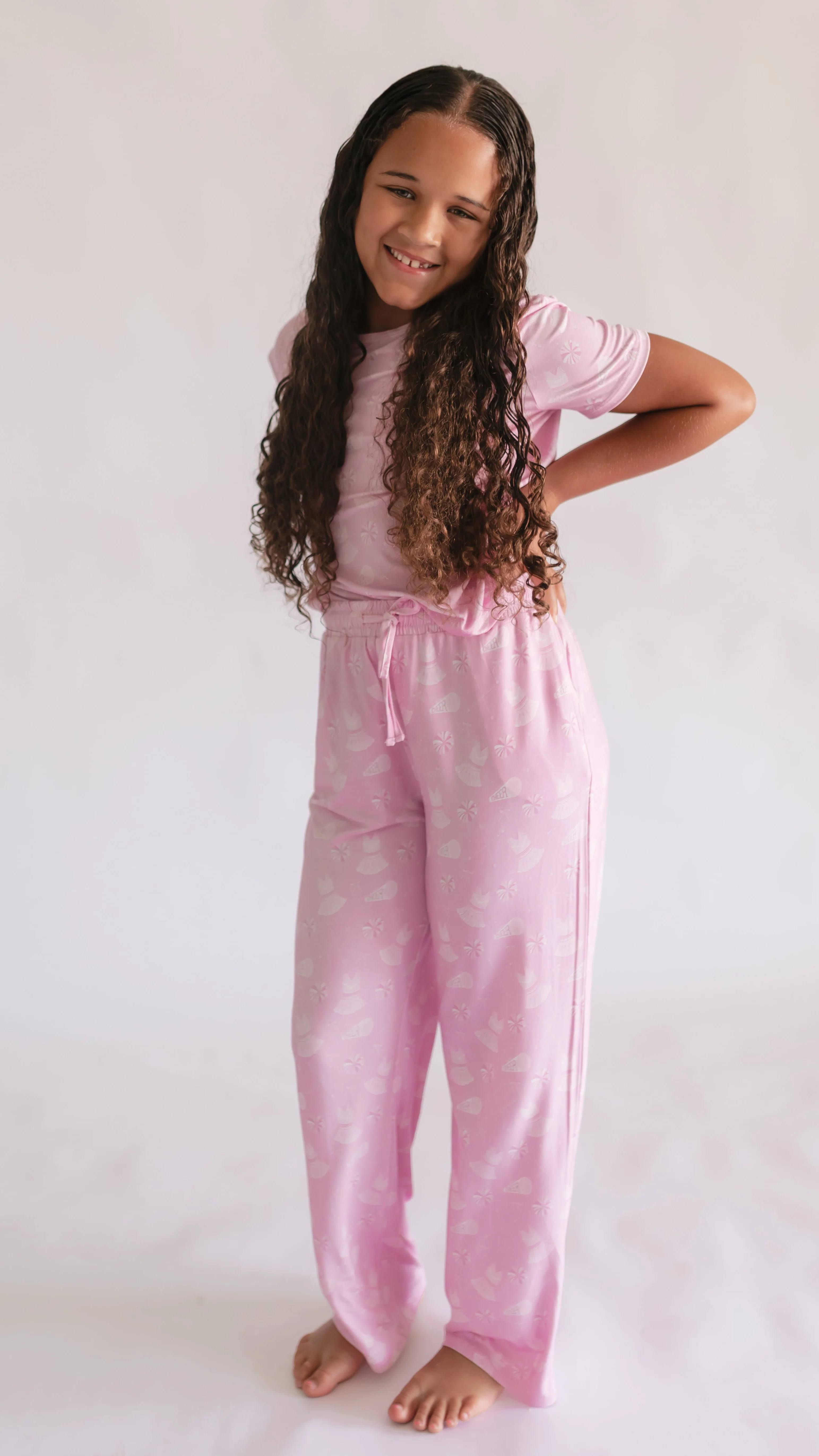 Girls T-shirt Lounge Set in Cheer | Silks Design