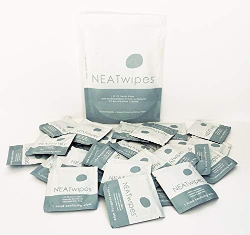 NEATwipes Hand Sanitizing Wipes, Lavender Essential Oil | Disposable, Biodegradable | Soothing Aloe  | Amazon (US)